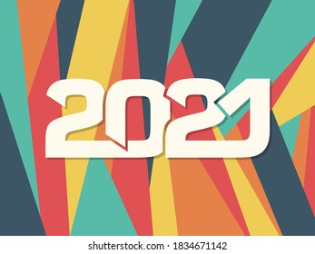 Happy new year 2021 Text Design vector.