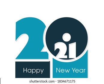 Happy new year 2021 Text Design vector.