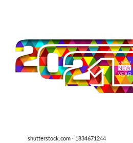 Happy new year 2021 Text Design vector.