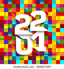 Happy new year 2021 Text Design vector.