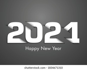 Happy new year 2021 Text Design vector.
