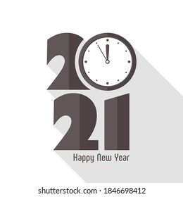 Happy new year 2021 Text Design vector.