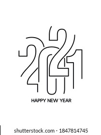 Frohes Neujahr 2021 Text Typografie Design Patter, Vektorgrafik.