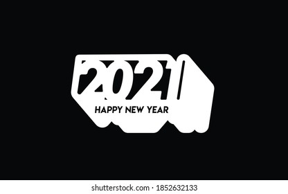 Happy New Year 2021 Text Typography Design Patter, Vector illustration.
