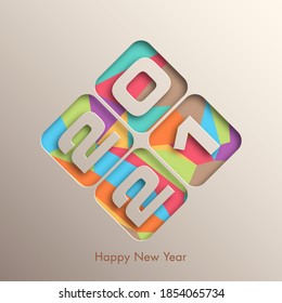 Happy new year 2021 Text Design vector.