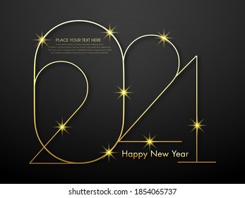 Feliz año nuevo 2021 vector de diseño de texto.