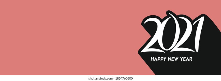 Happy New Year 2021 Text Typography Design Patter, Vector illustration.