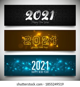 Happy new year 2021 Text Design vector.