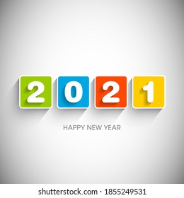 Happy new year 2021 Text Design vector.
