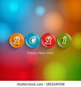 Happy new year 2021 Text Design vector.