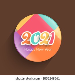 Happy new year 2021 Text Design vector.