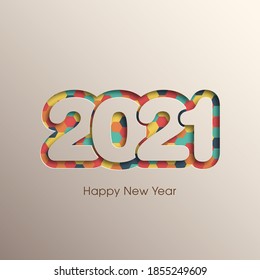 Happy new year 2021 Text Design vector.