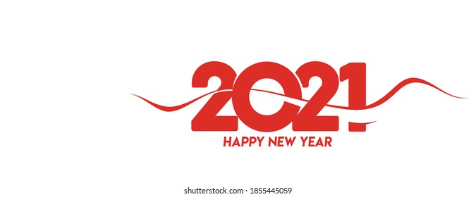 Happy New Year 2021 Text Typography Design Patter, Vector illustration.