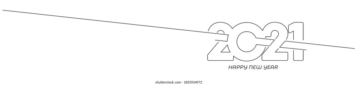 Happy New Year 2021 Text Typography Design Banner Poster, Vector illustration.