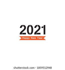 Feliz Año Nuevo 2021 texto, vector de plantilla de diseño de números