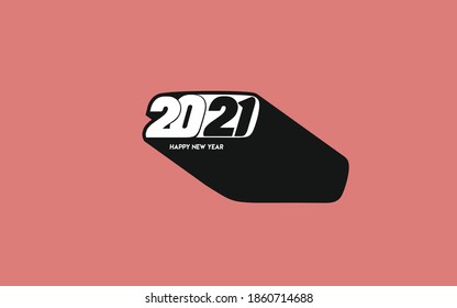Happy New Year 2021 Text Typography Design Patter, Vector illustration.