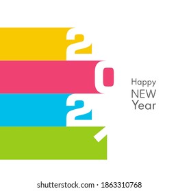 Happy new year 2021 Text Design vector.