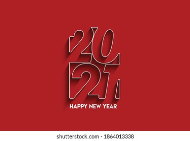 Happy New Year 2021 Text Typography Design Patter, Vector illustration.