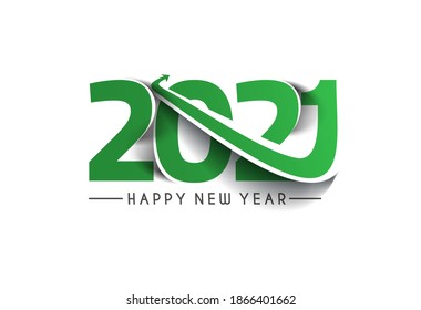 Happy New Year 2021 Text Typography Design Patter, Vector illustration.