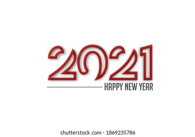 Happy New Year 2021 Text Typography Design Patter, Vector illustration.