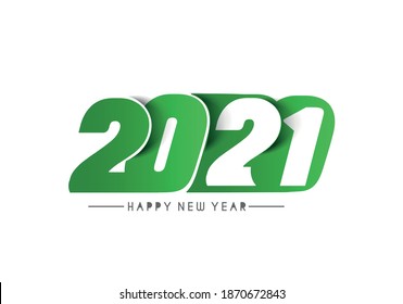 Happy New Year 2021 Text Typography Design Banner Poster, Vector illustration.