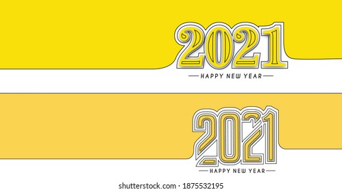 Happy New Year 2021 Text Typography Design Banner Poster, Vector illustration.