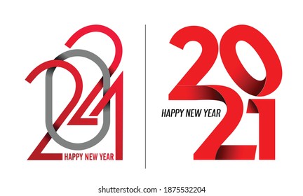 Happy New Year 2021 Text Typography Design Banner Poster, Vector illustration.