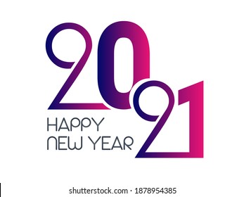 Happy new year 2021 Text Design for your seasonal holidays banners. Flyers, greetings, invitations, Christmas themed congratulations. Vector illustration