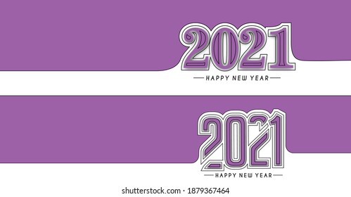 Happy New Year 2021 Text Typography Design Banner Poster, Vector illustration.