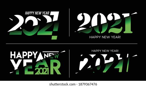 Happy New Year 2021 Text Typography Design Banner Poster, Vector illustration.