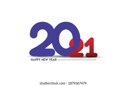 Frohes neues Jahr 2021 Text Typografie Design Poster, Vektorgrafik.