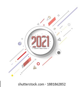 Happy New Year 2021 Text Typography Design Banner Poster, Vector illustration.