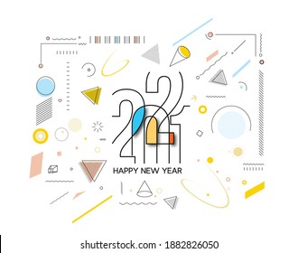 Happy New Year 2021 Text Typography Design Banner Poster, Vector illustration.