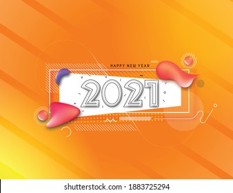 Happy New Year 2021 Text Typography Design Banner Poster, Vector illustration.