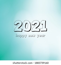 Happy New Year 2021 text design.
