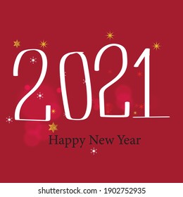 Happy New Year `2021, Text Handwritten