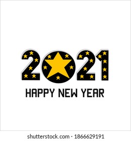 Feliz año nuevo 2021, tema Estrella número " 2021" lleno de estrellas