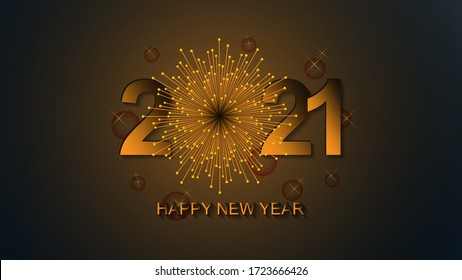 Happy New Year 2021. Vector illustration concept for background, greeting card, website and mobile website banner, party invitation card, social media banner, social media ad, screensaver.