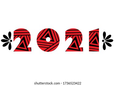 Feliz año nuevo 2021 de fondo vectorial. Portada de la tarjeta para 2021