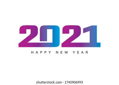 happy new year 2021 vector gradient color, 2021 image