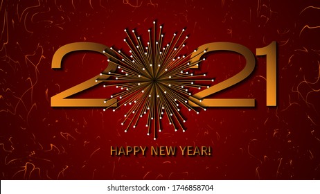 Happy New Year 2021. Vector illustration concept for background, greeting card, website and mobile website banner, party invitation card, social media banner, social media ad, screensaver.