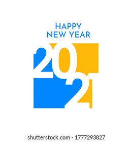 Happy new year 2021 vector template. Design for banner, greeting card or print.