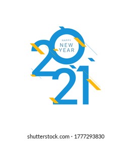 Happy new year 2021 vector template. Design for banner, greeting card or print.
