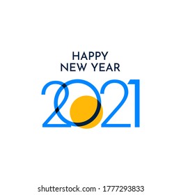 Feliz año nuevo 2021 plantilla vectorial. Diseño para banner, tarjeta de saludo o impresión.