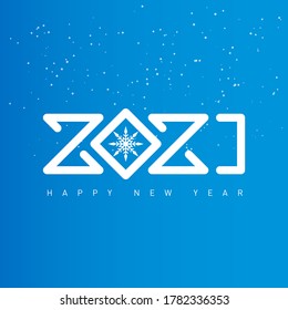 Feliz año nuevo 2021, fondo vectorial con nieve. Portada del calendario o diario de negocios para 2021 con deseos. Tarjeta de felicitación. Plantilla de diseño de folleto. Tarjeta de felicitación.