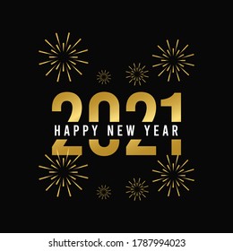 Happy New Year 2021 Vector Template Design Illustration
