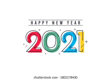 Feliz año nuevo 2021 plantilla vectorial. Diseño para diseño de calendario, banner o impresión.