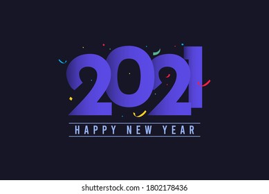 Feliz año nuevo 2021 plantilla vectorial. Diseño para diseño de calendario, banner o impresión.