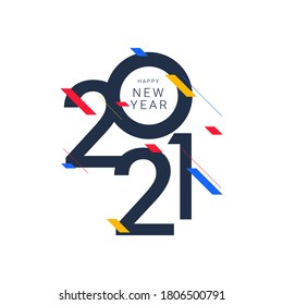 Happy new year 2021 vector template. Design for calendar design, banner or print.