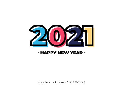 Happy new year 2021 vector background. Cover of card for 2021 . Modern style for your design.